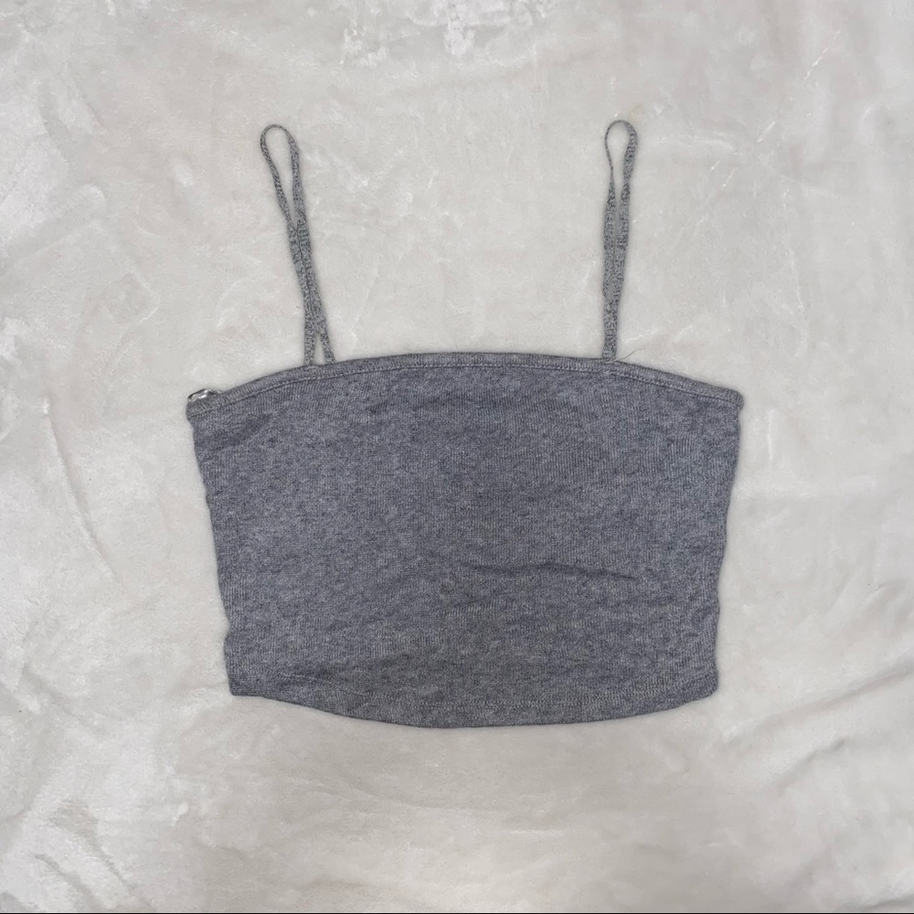 GREY CROPPED TANK TOP